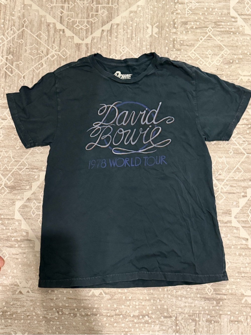 Lucky Brand Black David Bowie Script Tee
